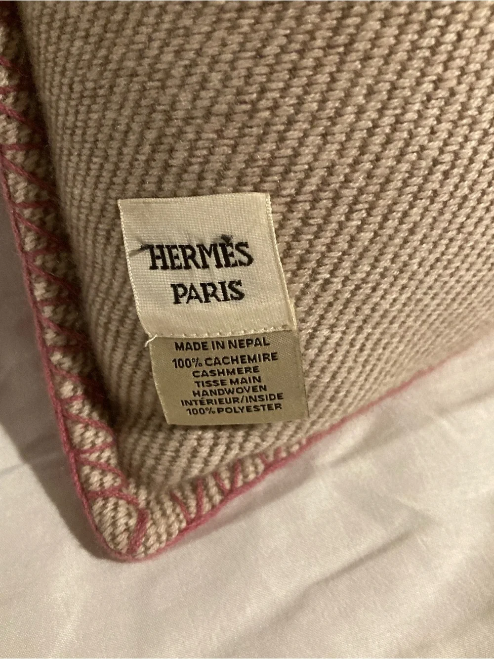 Hermes Orange and Pink Patchwork Accent Pillow